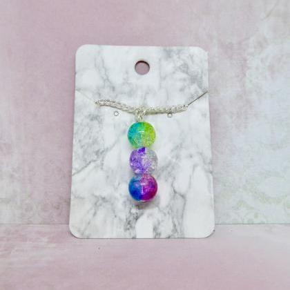Multicoloured Glass Bead Necklace