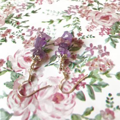 Purple amethyst drop earrings