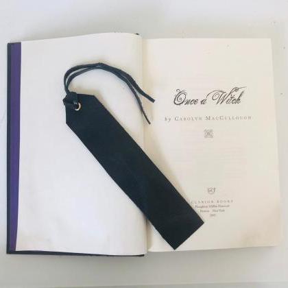 Simple Black Leather Bookmark