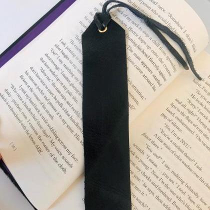 Simple Black leather bookmark