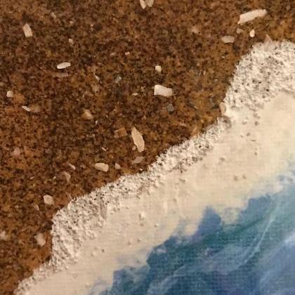 Framed Real Sand Beach Painting
