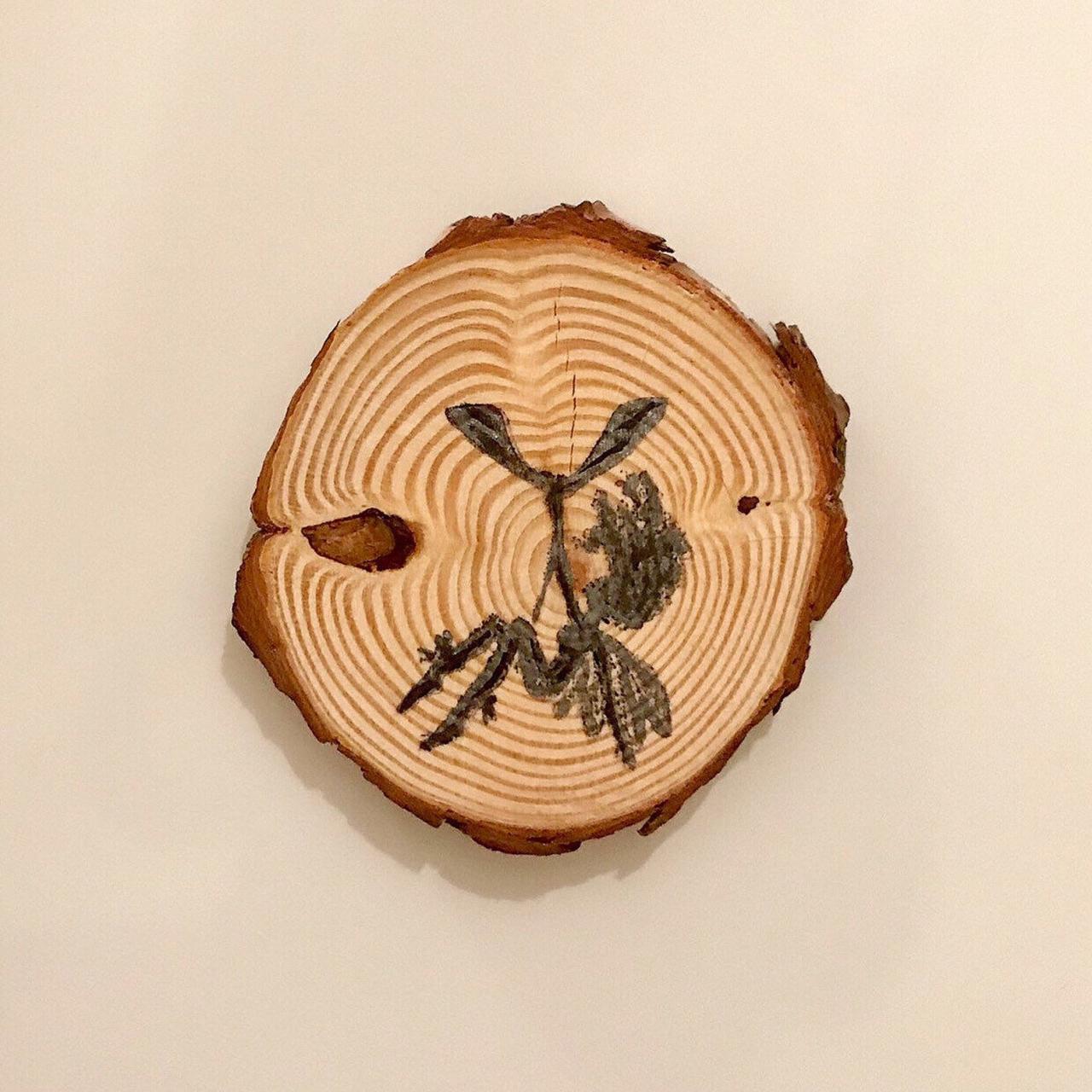 Painted fairy magnet on wood