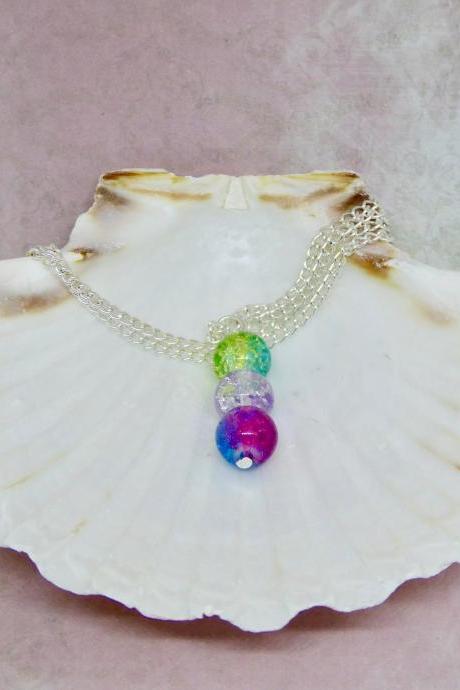 multicoloured glass bead necklace