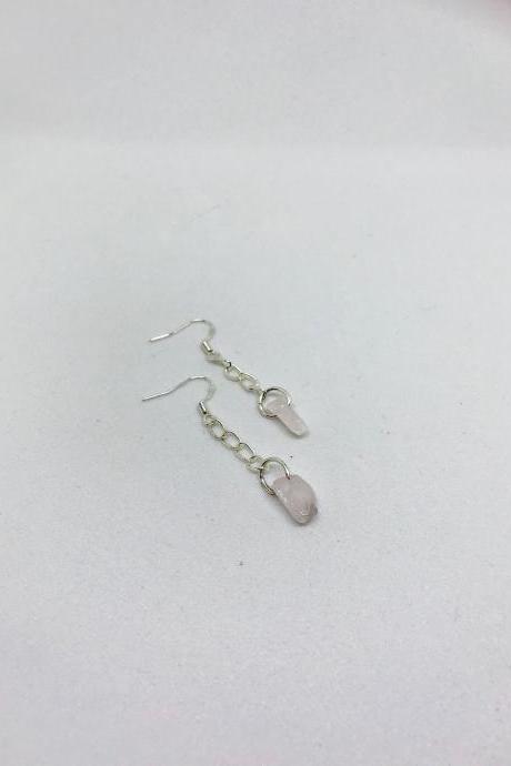 rose quartz drop earrings