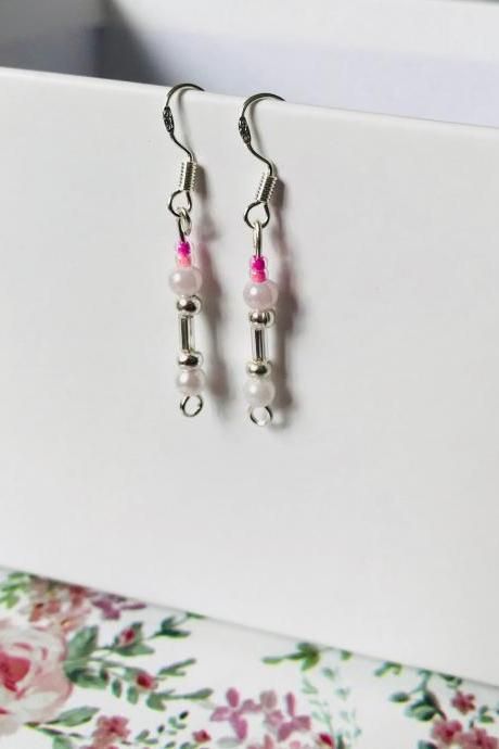 simple beaded drop earrings